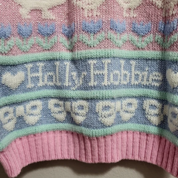 Hollie Hobby Vintage 80s Rare Kids Toddler Knit Pastel Sweater - Picture 3 of 8